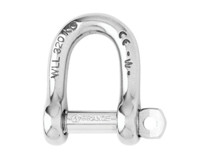Self-locking D shackle - Dia 4 mm